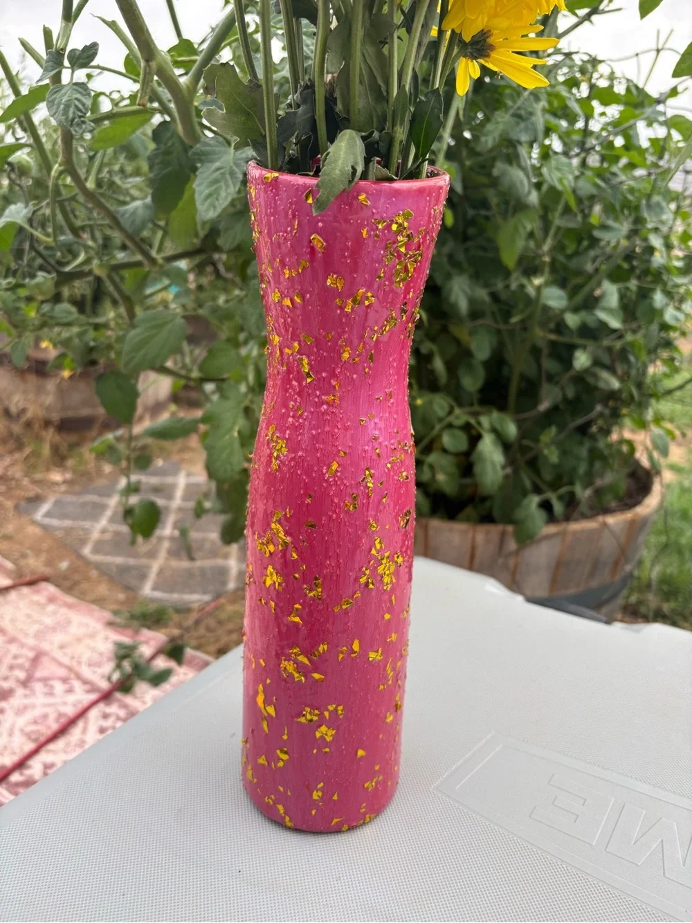 Handmade Gold & Pink Vase